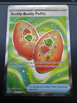 Buddy-Buddy Poffin 167/132 Me01: Mega Evolution Holo Pokemon TCG - Image 1