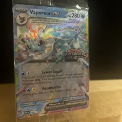 Pokemon Prismatic Evolutions Vaporeon ex 023/131 Surprise Box Stamped Sealed - Image 3