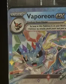 Pokemon Prismatic Evolutions Vaporeon ex 023/131 Surprise Box Stamped Sealed - Image 5