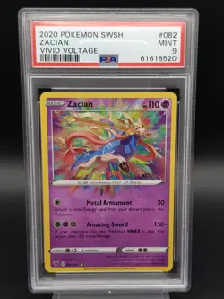 Pokemon Zacian 082/185 Vivid Voltage Amazing Rare PSA 9 - Image 1