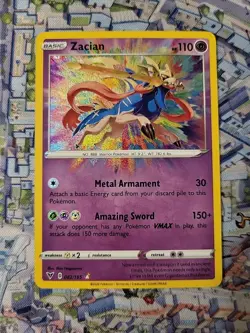 Zacian 082/185 Swsh04: Vivid Voltage Holo Amazing Rare Pokemon - Image 1