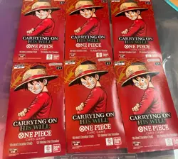 One Piece OP-13 Carrying on His Will Sleeved Booster Packs Lot of 6 Blisters - Image 1