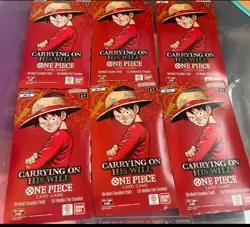 One Piece OP-13 Carrying on His Will Sleeved Booster Packs Lot of 6 Blisters - Image 1