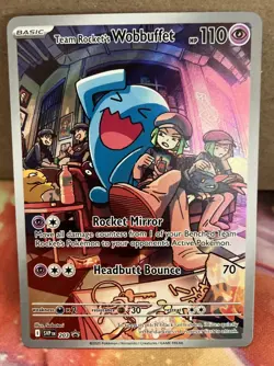 Pokemon TCG Team Rocket’s Wobbuffet 203 Promo Destined Rivals NM - Image 1