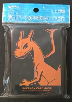 OFFICIAL POKEMON CENTER JAPAN CHARIZARD DECK SLEEVES 64 COUNT BRAND NEW JAPANESE - Image 1