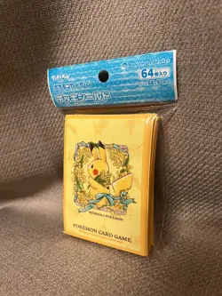 Pokemon Center Japan Exclusive - Pikachu Mimosa e Pokemon Card Sleeves 64 Count - Image 1
