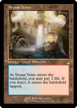 [MTG] Steam Vents (Retro Frame) (412) (RVR) NM - Image 1