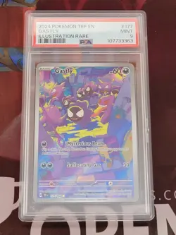 Pokemon TCG Gastly #177 SV05 Temporal Forces Illustration Rare PSA 9 - Image 1