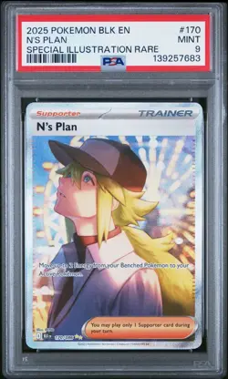 2025 Pokemon Black Bolt N's Plan Special Illustration Rare SIR 170/086 PSA 9 - Image 1