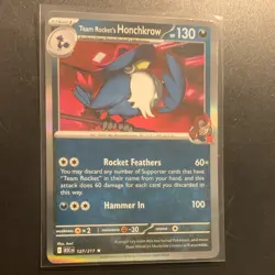 Pokemon Team Rocket's Honchkrow 127/217 ASC Rare Holo Stage 1 2026 Card - Image 1