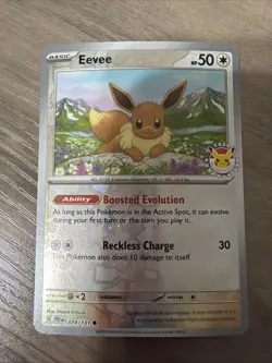 Pokemon TCG Prismatic Evolutions Eevee Pokemon Day Stamp 074/131 - Image 1