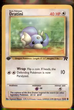 DRATINI 53/82 1st Edition Team Rocket WOTC Vintage Pokemon Card LP - Image 1