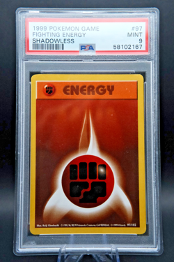 PSA 9 MINT ✨ Fighting Energy Shadowless Base Set #97 - 1999 Pokemon TC - Image 1