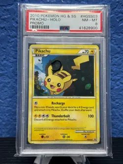 2010 PIKACHU #HGSS03 POKEMON HEARTGOLD & SOULSILVER PROMO WITH EAR SWIRL - PSA 8 - Image 4