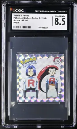 1999 Artbox Pokemon Sticker Series 1 PRIZM #PR06 Jesse James CGC 8.5 Team Rocket - Image 1