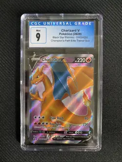 Charizard V Champions Path Pokemon Black Star Promo SWSH050 - CGC 9 Mint - Image 1