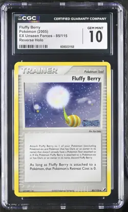 CGC 10 Fluffy Berry EX Unseen Forces 85/115 Reverse Holo Stamped Pokemon Card - Image 1