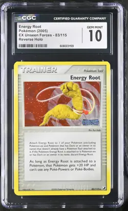 CGC 10 Energy Root EX Unseen Forces 83/115 Reverse Holo Stamped Pokemon Card - Image 1