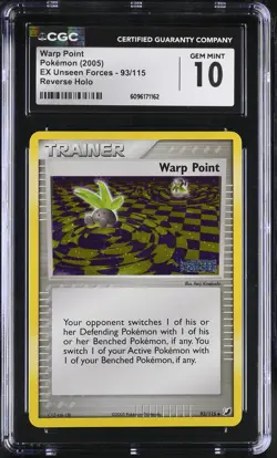 CGC 10 Warp Point EX Unseen Forces 93/115 Reverse Holo STAMPED Pokemon Card - Image 1