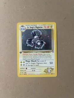 Lt Surge’s Magneton 8/132 1st Edition Holo Gym Heroes Pokemon Card Near Mint - Image 1