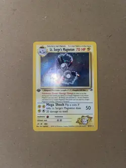 Lt Surge’s Magneton 8/132 1st Edition Holo Gym Heroes Pokemon Card Near Mint - Image 2
