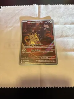 Pokemon TCG Team Rockets Meowth Card 203/182 Destined Rivals NM+ Condition - Image 3