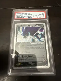 Pokemon Rocket's Suicune ex EX Team Rocket Returns Holo Ultra Rare #105 PSA 8 - Image 1