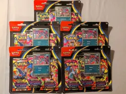 Pokemon TCG: Phantasmal Flames Sneasel/Wevile 3-Pack Blister Lot of 5x Sealed - Image 1