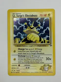 Lt. Surge's Electabuzz 6/132 - Gym Heroes Holo Rare Vintage Pokemon TCG - NM - Image 1