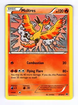 Moltres XY - Fates Collide #9 (2016) Rare NM Pokemon - Image 1