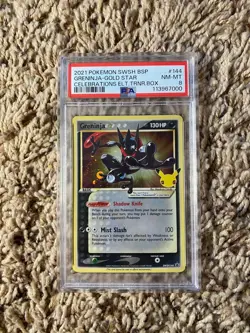 Pokemon TCG Greninja Star Gold Star Promo Holo SWSH144 PSA 8 Sword & Shield - Image 1