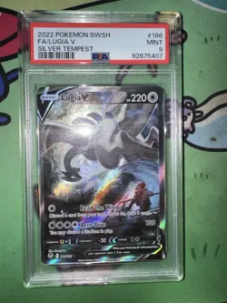 Lugia v Alt Art 186/195 PSA 9 Sword & Shield Silver Tempest Pokemon TCG - Image 1