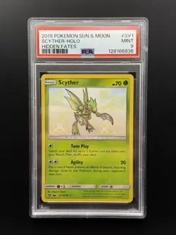 Scyther SV1/SV94 Hidden Fates: Shiny Vault Holo Rare Pokemon TCG - PSA 9 Mint - Image 1