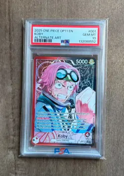 2025 One Piece Koby Alternate Art - A Fist of Divine OP11 #001 PSA 10 - Image 1