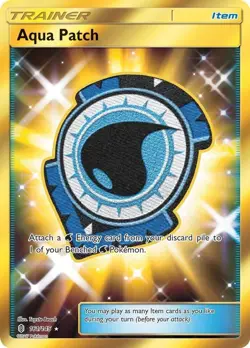 Aqua Patch - 161/145 - Pokemon Guardians Rising Sun & Moon Secret Rare Card NM - Image 1