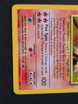 Pokemon Charizard 4/102 Base Set Holo Rare 1999 Lightly Played Vintage Card - Image 4
