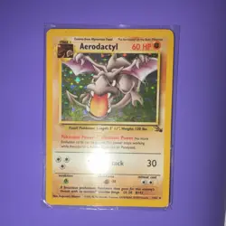 Pokemon Aerodactyl Fossil Holo Rare 1/62 Unlimited English TCG Card 1999 - Image 1