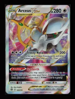 Arceus VSTAR 123/172 Ultra Rare SWSH09: Brilliant Stars Pokemon Card - Image 1