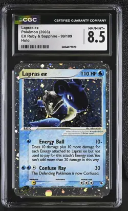 CGC 8.5 Lapras ex 2003 EX Ruby & Sapphire 99/109 Holo Pokemon Card - Image 1