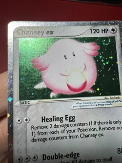 Chansey ex 96/109 Holo Ultra Rare Ruby and Sapphire Pokemon Card MP No Creases - Image 3