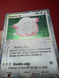 Chansey ex 96/109 Holo Ultra Rare Ruby and Sapphire Pokemon Card MP No Creases - Image 5