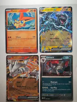 Unova Heavy Hitters Premium Collection Stamped Promo Cards - Qty 4 Cards. - Image 1