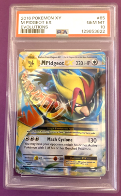 Pokemon Evolutions Holo Holographic Rare M Pidgeot EX 65/108 XY 2016 PSA 10 - Image 1
