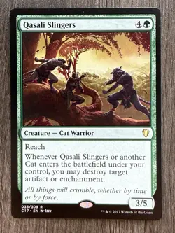 1x Qasali Slingers Magic Commander 2017 MTG LP English - Image 1
