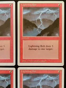 Magic the Gathering - 4 x Lightning Bolt - Revised Edition - Mtg - Playset - Image 3