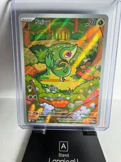 Pokemon TCG Snivy 087/086 Illustration Rare Sv: Black Bolt Holo - NM - Image 1