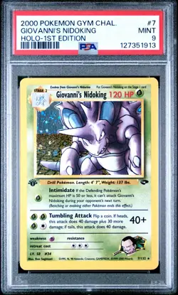 GIOVANNI'S NIDOKING 2000 Pokemon Gym Challenge 1st Edition #7 - PSA 9 - Image 1