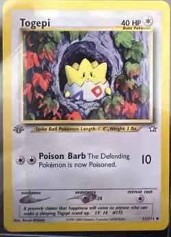 Pokemon TCG Togepi Neo Genesis 51 Regular 1st Edition Uncommon - Image 1