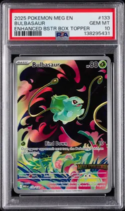 2025 POKEMON MEG EN-MEGA EVOLUTION ENHANCED BOOSTER BOX TOPPER BULBASAUR PSA 10 - Image 1