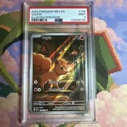 2025 Pokemon Vulpix Mega Evolution Illustration Rare 138/132 PSA 9 - Image 1